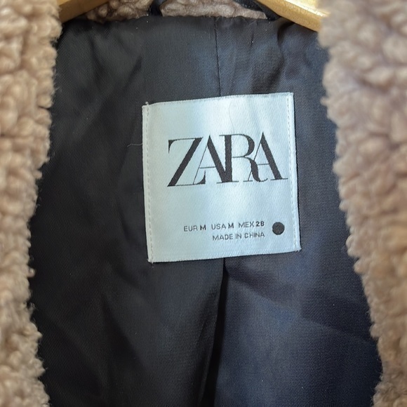 Zara tan faux shearling coat - Picture 7 of 12